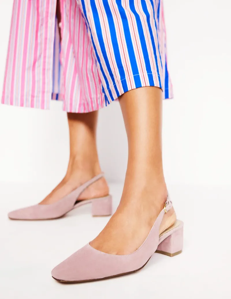 Absatzschuhe | Anzüge | Boden Ailsa Slingbacks mit Blockabsatz-Mandelrosa Wildleder MandelrosaWildleder