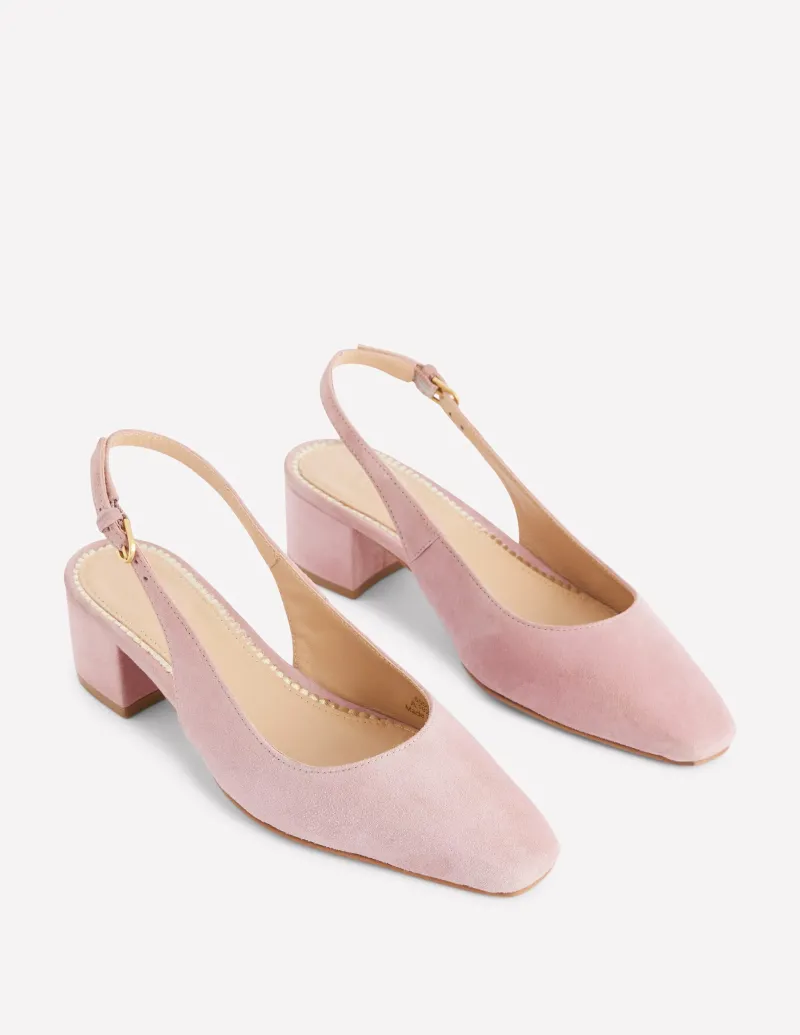 Absatzschuhe | Anzüge | Boden Ailsa Slingbacks mit Blockabsatz-Mandelrosa Wildleder MandelrosaWildleder