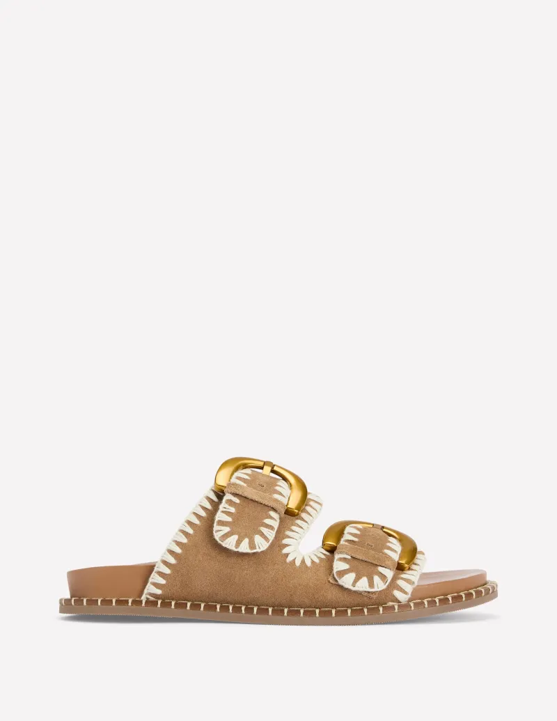 Flache Schuhe | Sandalen | Boden Alberta Sandalen mit Fußbett- Hellbraun