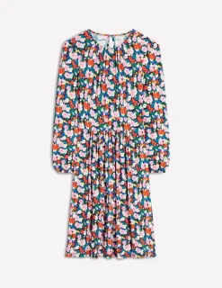 Kleider & Jumpsuits | Knielang | Boden Alexandra Blouson-Jerseykleid-Bunt, Malerische Wiese Bunt,MalerischeWiese