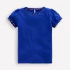 Oberteile & T-shirts | Boden Ali T-Shirt mit Puffärmeln und Bommelbesatz-Leuchtendes Blau LeuchtendesBlau