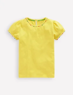 Oberteile & T-shirts | Boden Ali T-Shirt mit Puffärmeln und Bommelbesatz- Ananas