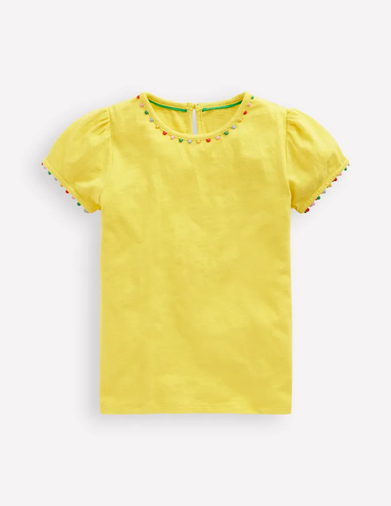 Oberteile & T-shirts | Boden Ali T-Shirt mit Puffärmeln und Bommelbesatz- Ananas