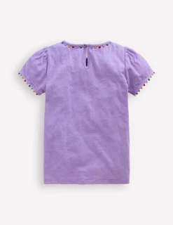 Oberteile & T-shirts | Boden Ali T-Shirt mit Puffärmeln und Bommelbesatz- Lavendellila