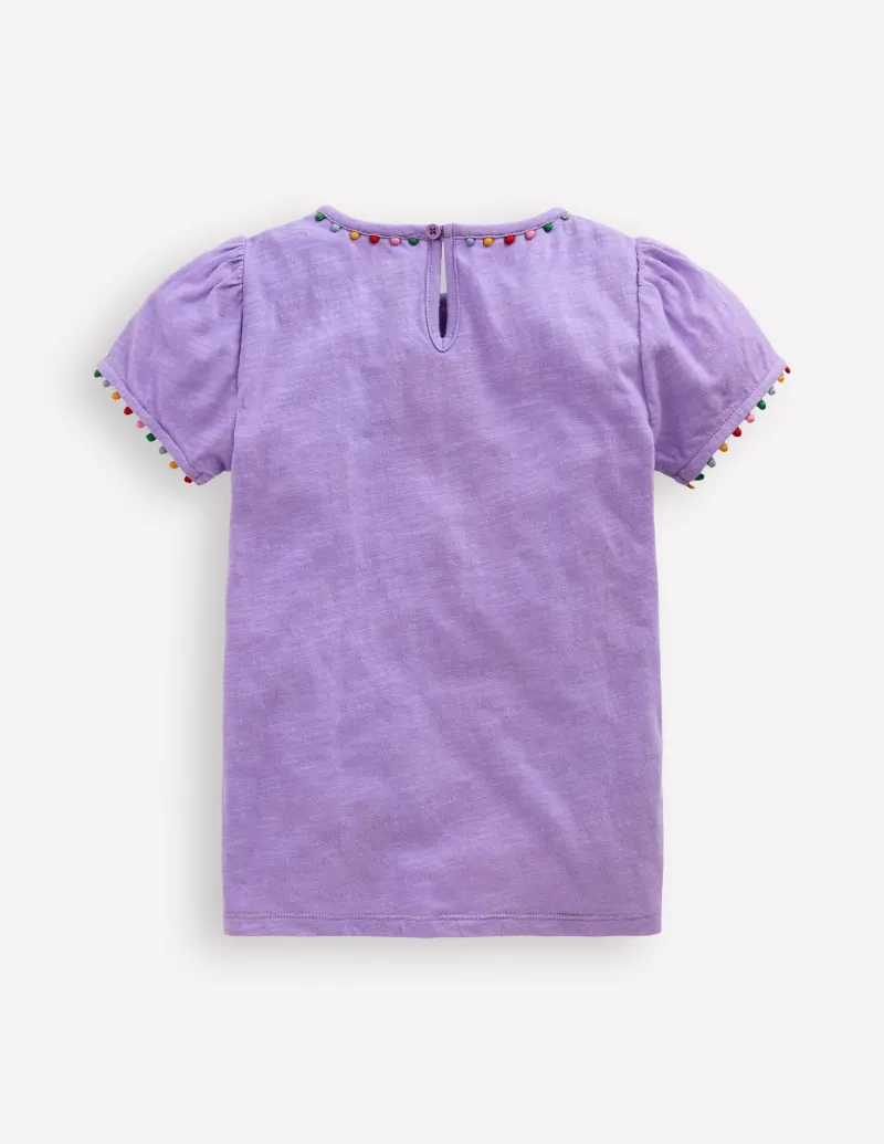 Oberteile & T-shirts | Boden Ali T-Shirt mit Puffärmeln und Bommelbesatz- Lavendellila