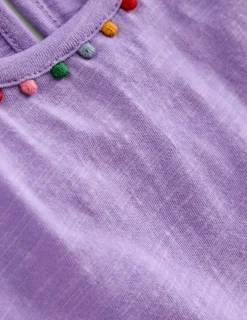 Oberteile & T-shirts | Boden Ali T-Shirt mit Puffärmeln und Bommelbesatz- Lavendellila