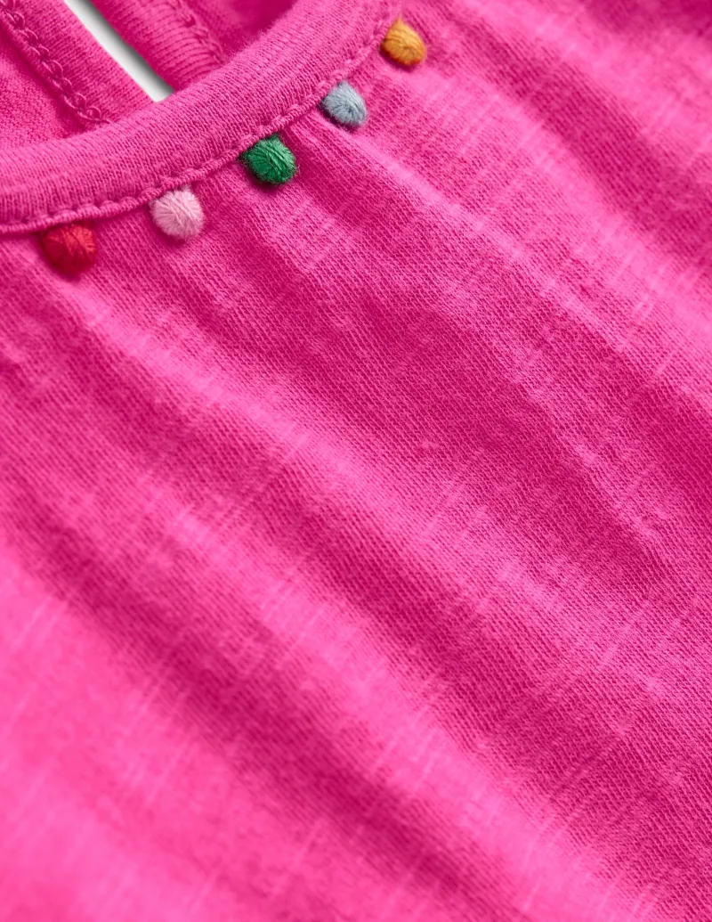 Oberteile & T-shirts | Boden Ali T-Shirt mit Puffärmeln und Bommelbesatz- Flamingorosa