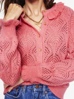 Pullover & Strickjacken | Boden Alice Flauschige Strickjacke mit Ziernaht- Lachsrosa
