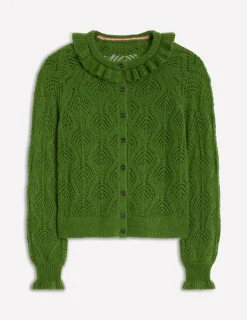 Pullover & Strickjacken | Boden Alice Flauschige Strickjacke mit Ziernaht- Promenadengrün