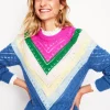 Pullover & Strickjacken | Boden Alice Flauschiger Raglanpullover-Blau und Rosa Chevron BlauundRosaChevron