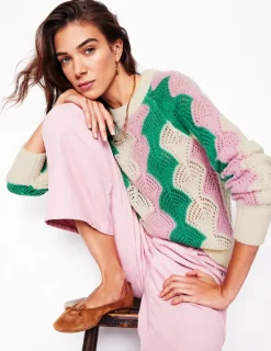 Pullover & Strickjacken | Boden Alice Flauschiger Raglanpullover-Warmes Naturweiß/Weiches Lavendelrosa WarmesNaturweiß/WeichesLavendelrosa