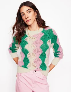 Pullover & Strickjacken | Boden Alice Flauschiger Raglanpullover-Warmes Naturweiß/Weiches Lavendelrosa WarmesNaturweiß/WeichesLavendelrosa