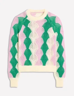 Pullover & Strickjacken | Boden Alice Flauschiger Raglanpullover-Warmes Naturweiß/Weiches Lavendelrosa WarmesNaturweiß/WeichesLavendelrosa
