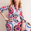 Kleider & Jumpsuits | Kleider In Petite | Boden Amy Midi-Hemdblusenkleid aus Baumwolle-Bunt, Geo Blütenblatt Bunt,GeoBlütenblatt