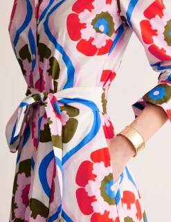 Kleider & Jumpsuits | Kleider In Petite | Boden Amy Midi-Hemdblusenkleid aus Baumwolle-Bunt, Geo Blütenblatt Bunt,GeoBlütenblatt