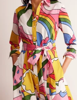 Kleider & Jumpsuits | Kleider In Petite | Boden Amy Midi-Hemdblusenkleid aus Baumwolle-Bunt, Sonnenschein Bunt,Sonnenschein