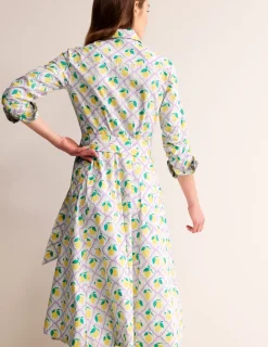 Kleider & Jumpsuits | Kleider In Petite | Boden Amy Midi-Hemdblusenkleid aus Baumwolle-Lavendel, Zitronenhain Lavendel,Zitronenhain