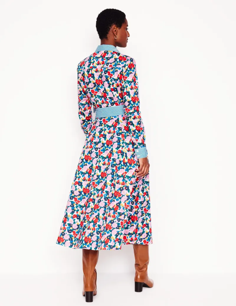 Kleider & Jumpsuits | Midi | Boden Amy Midi-Hemdblusenkleid aus Baumwolle-Bunt, Malerische Wiese Bunt,MalerischeWiese