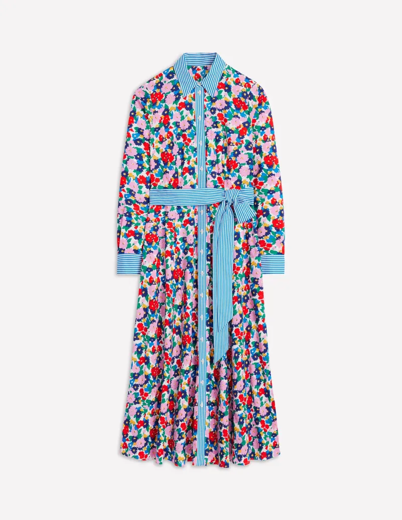 Kleider & Jumpsuits | Midi | Boden Amy Midi-Hemdblusenkleid aus Baumwolle-Bunt, Malerische Wiese Bunt,MalerischeWiese