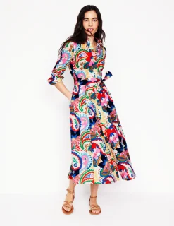 Kleider & Jumpsuits | Kleider In Petite | Boden Amy Midi-Hemdblusenkleid aus Baumwolle-Naturweiß, Botanik-Paisley Naturweiß,Botanik-Paisley