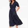 Kleider & Jumpsuits | Midi | Boden Anna Gestuftes Midikleid aus Leinen- Marineblaue