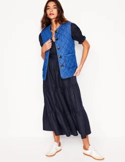 Kleider & Jumpsuits | Midi | Boden Anna Gestuftes Midikleid aus Leinen- Marineblaue