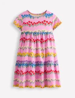 Kleider | Boden Ariel Jerseykleid zum Herumwirbeln-Cosmeen-Pink Blumenmuster Streifen Cosmeen-PinkBlumenmusterStreifen