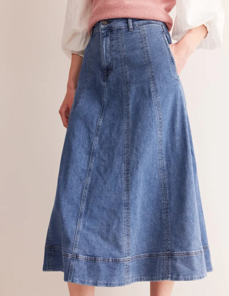 Röcke | Boden Ausgestellter Jeansrock mit Bahnendesign-Beatnik Red BeatnikRed