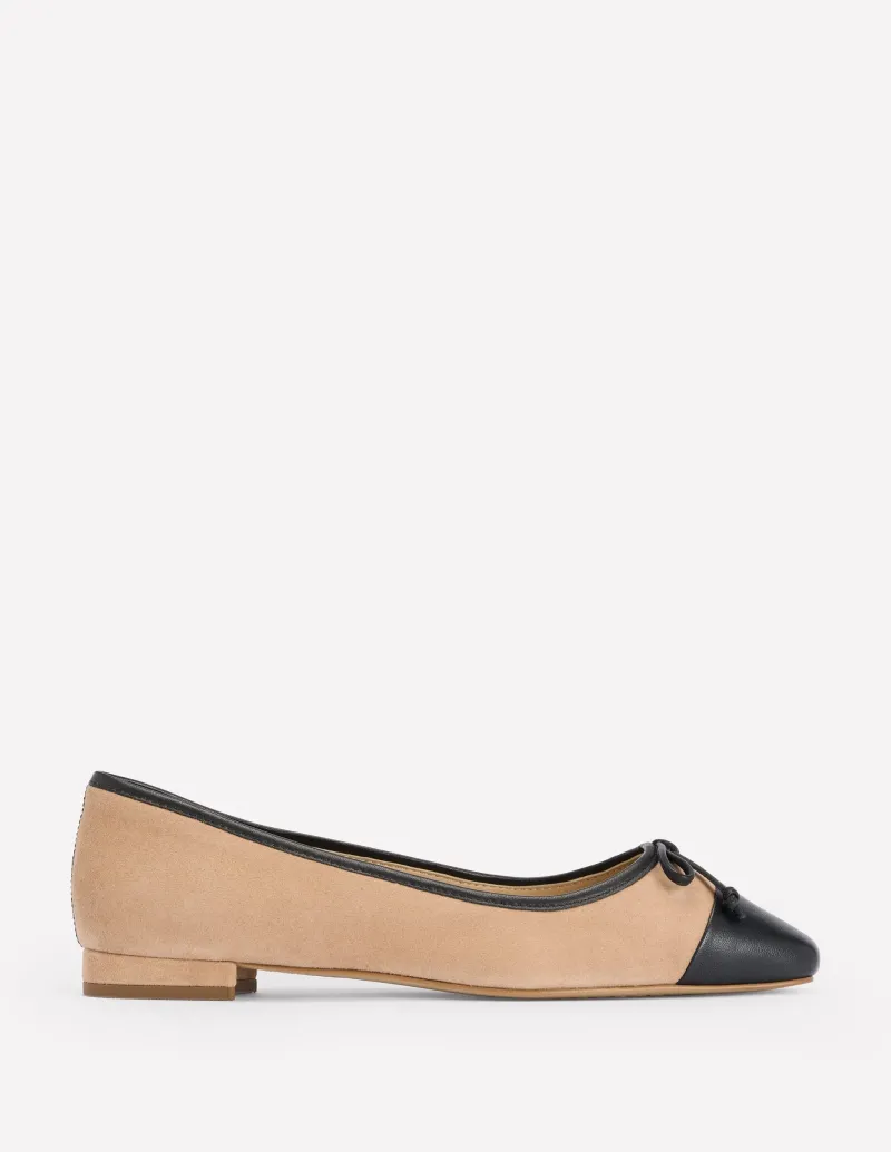 Flache Schuhe | Boden Ballerinas mit Zehenkappe-Macchiato Wildleder MacchiatoWildleder
