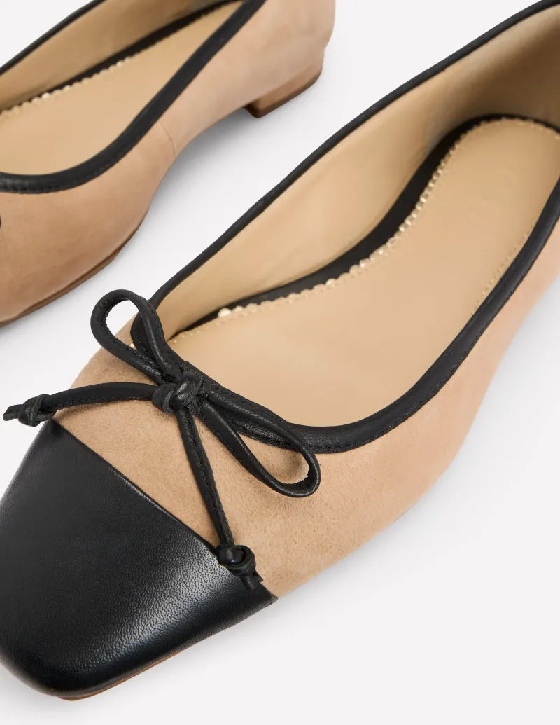 Flache Schuhe | Boden Ballerinas mit Zehenkappe-Macchiato Wildleder MacchiatoWildleder