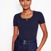 Nachtwäsche & Schlafanzüge | T-shirts & Tops | Boden Basic-T-Shirt aus Jersey-Aqua Marine Marl AquaMarineMarl