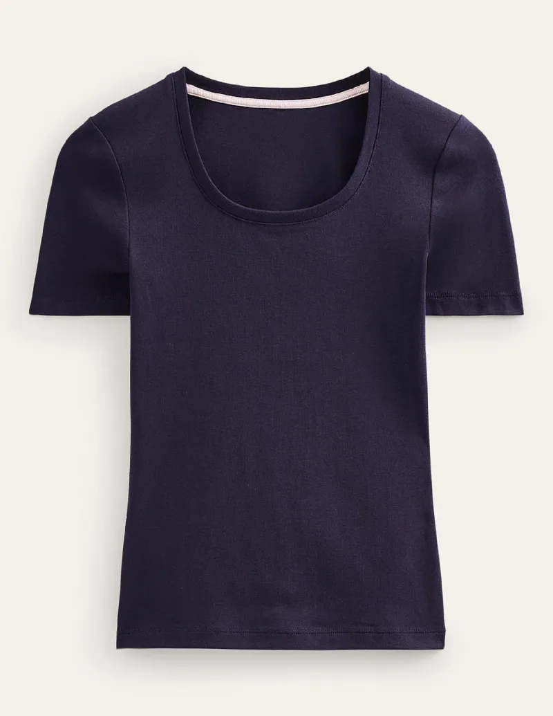 Nachtwäsche & Schlafanzüge | T-shirts & Tops | Boden Basic-T-Shirt aus Jersey-Aqua Marine Marl AquaMarineMarl