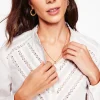 Oberteile | Boden Baumwollbluse mit Spitzenborte- Weiß