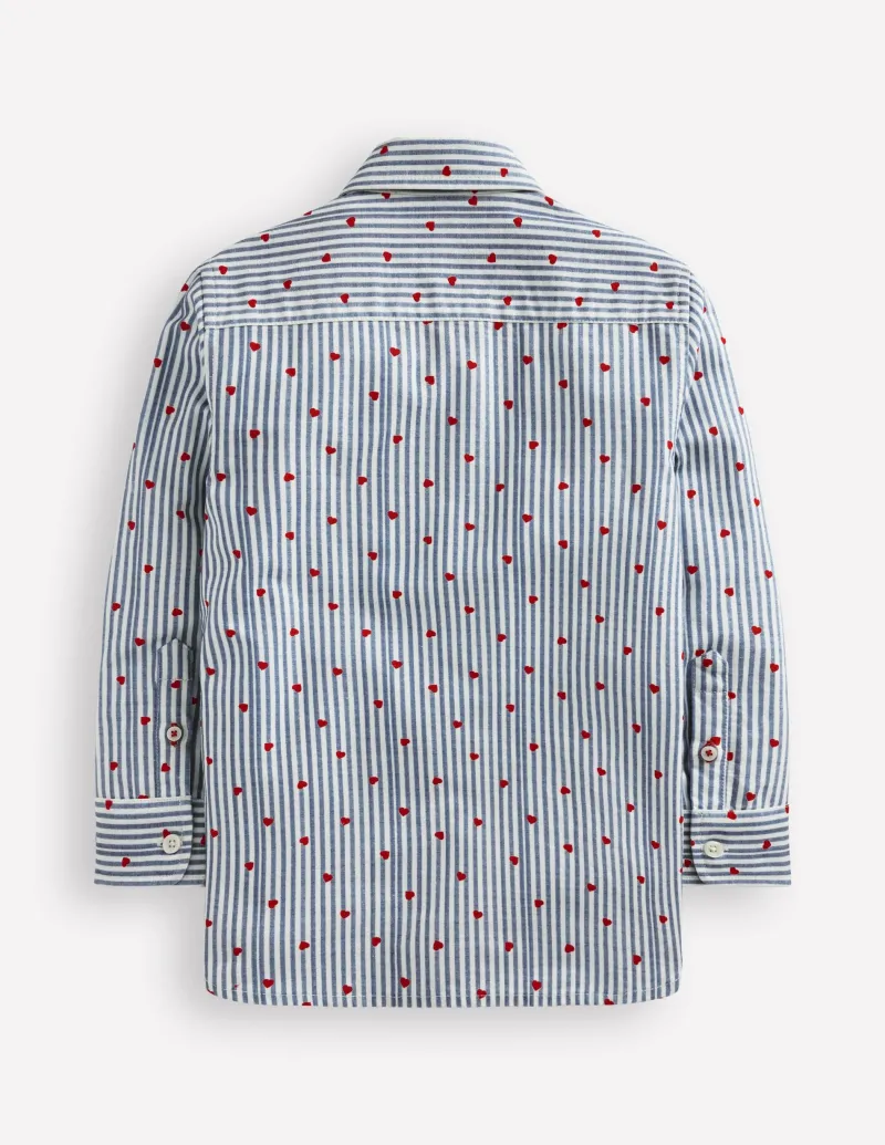 Hemden | Oberteile & T-shirts | Boden Baumwollhemd-Blau/Seersucker, Herzen Blau/Seersucker,Herzen