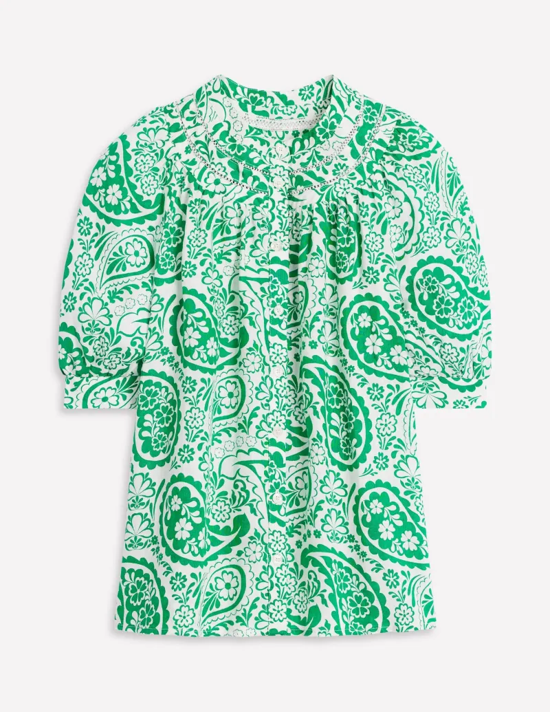 Oberteile | Boden Bea Leinen-Oberteil-Smaragdgrün, Wiesen-Paisley Smaragdgrün,Wiesen-Paisley