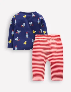Strampler & Spielanzüge | Boden Bedrucktes Jungen-Set-Steuerbordblau Möwen SteuerbordblauMöwen