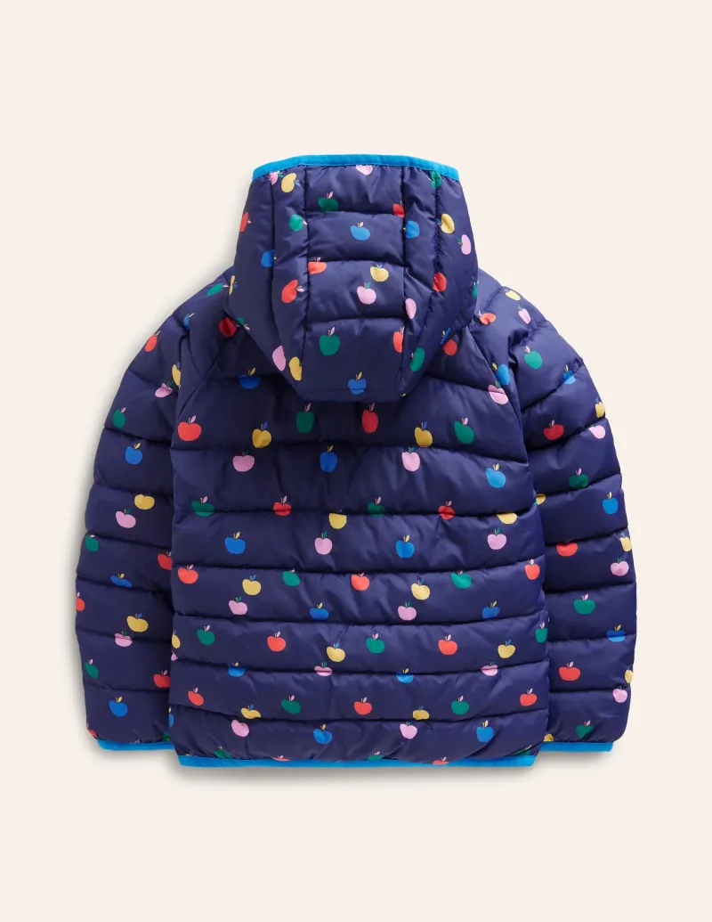 Mäntel & Jacken | Boden Bequem verstaubare, wattierte Jacke-Schuluniform-Marineblau Regenbogen Äpfel Schuluniform-MarineblauRegenbogenÄpfel