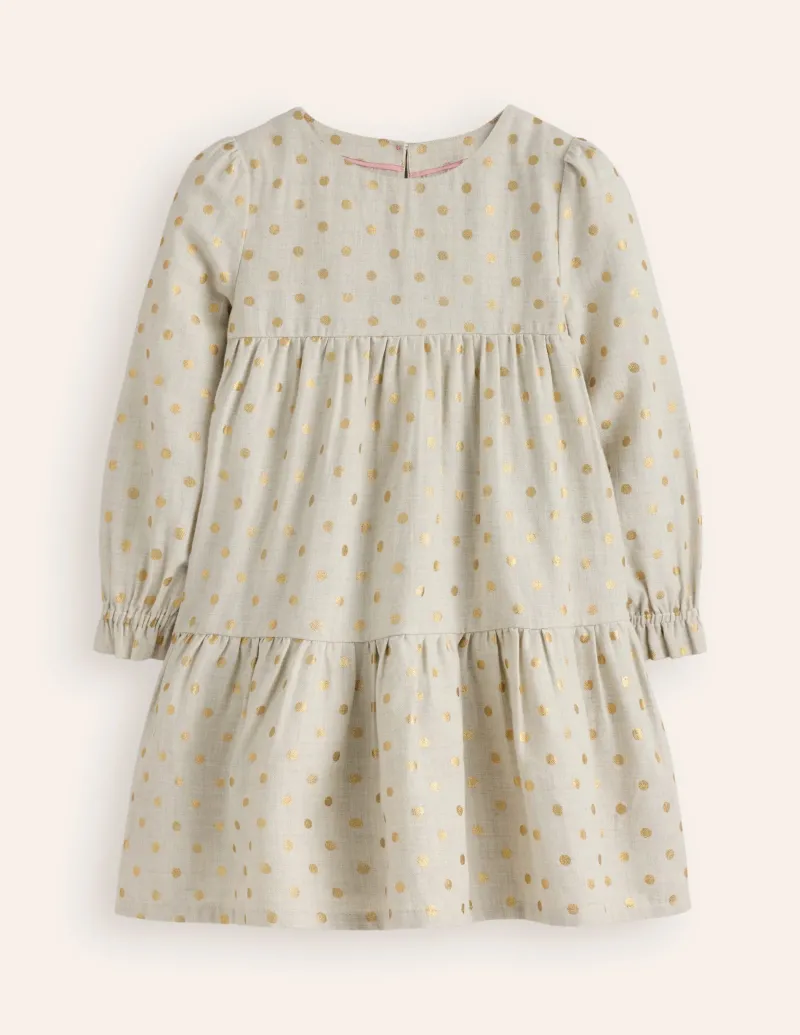 Kleider | Boden Betsy Stufenkleid zum Herumwirbeln-Hafer/Gold Punkte Hafer/GoldPunkte