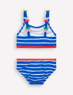 Bademode | Boden Bikini mit Trägerapplikationen-Galerieblau Streifen Schmetterling GalerieblauStreifenSchmetterling