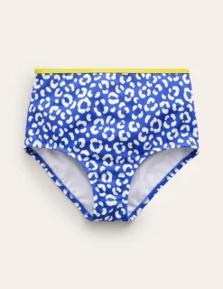 Bademode | Boden Bikinihose mit hohem Bund-Blau Leopard BlauLeopard