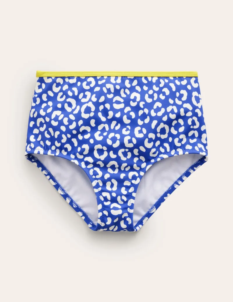 Bademode | Boden Bikinihose mit hohem Bund-Blau Leopard BlauLeopard