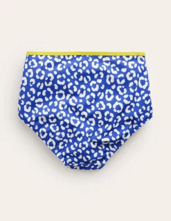 Bademode | Boden Bikinihose mit hohem Bund-Blau Leopard BlauLeopard
