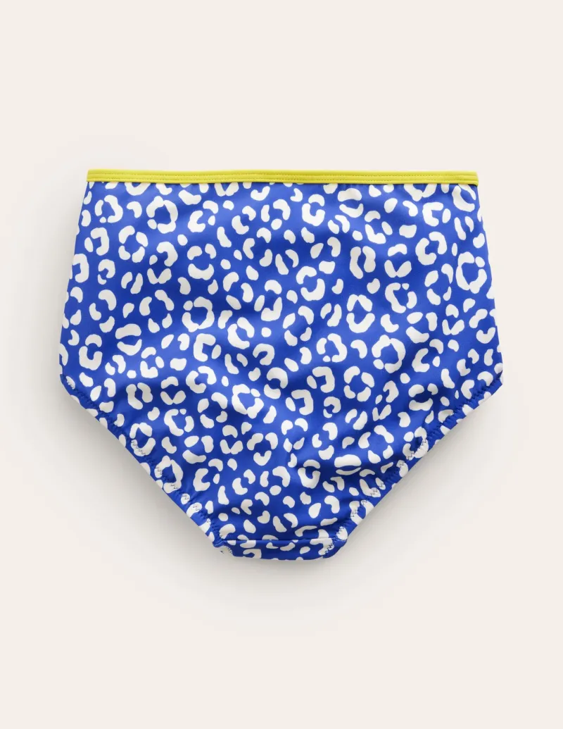 Bademode | Boden Bikinihose mit hohem Bund-Blau Leopard BlauLeopard
