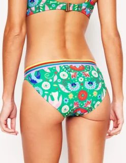 Bademode | Boden Bikinihose mit Streifen-Grün, Dekorativer Garten Grün,DekorativerGarten