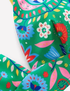 Bademode | Boden Bikinitop mit Streifen-Grün, Dekorativer Garten Grün,DekorativerGarten