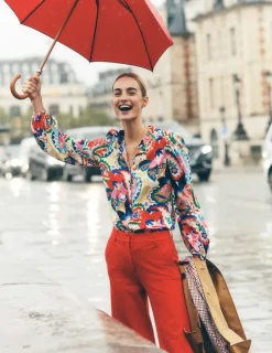 Anzüge | Hosen | Boden Bluse mit Rüschenkragen-Naturweiß, Botanik-Paisley Naturweiß,Botanik-Paisley