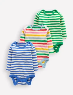 Oberteile & T-shirts | Boden Bodys für Jungen im 3er-Pack-Hellbeige/Bunt, Gestreift Hellbeige/Bunt,Gestreift