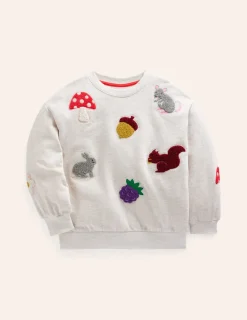 Hoodies & Kapuzenpullis | Oberteile & T-shirts | Boden Bouclé-Sweatshirt mit Grafik- Beige