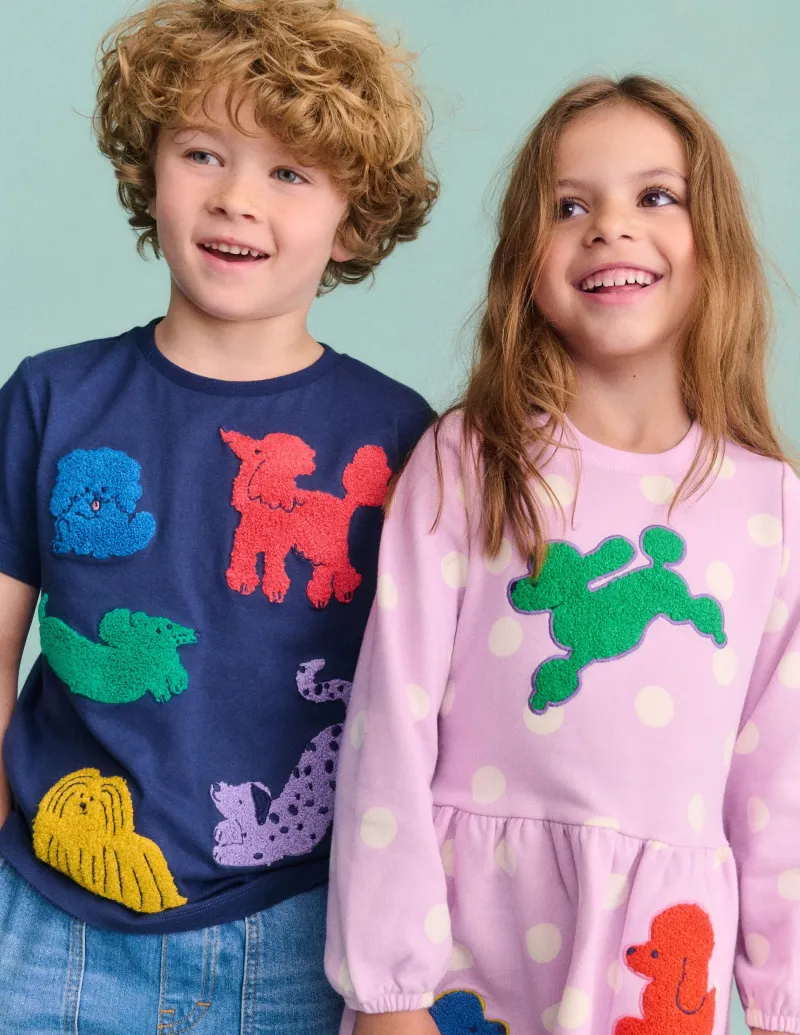 Oberteile & T-shirts | Boden Bouclé-T-Shirt-Segelblau, Hunde Segelblau,Hunde