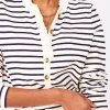 T-shirts & Tops | Oberteile | Boden Breton-Oberteil mit Rüschenausschnitt-Naturweiß, Marineblau Naturweiß,Marineblau